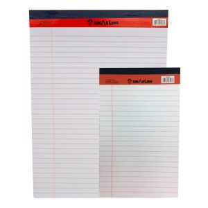 Sinarline Legal Pad, line ruled, 56gsm, 40sheets/pad, White, Assorted Sizes - A5
