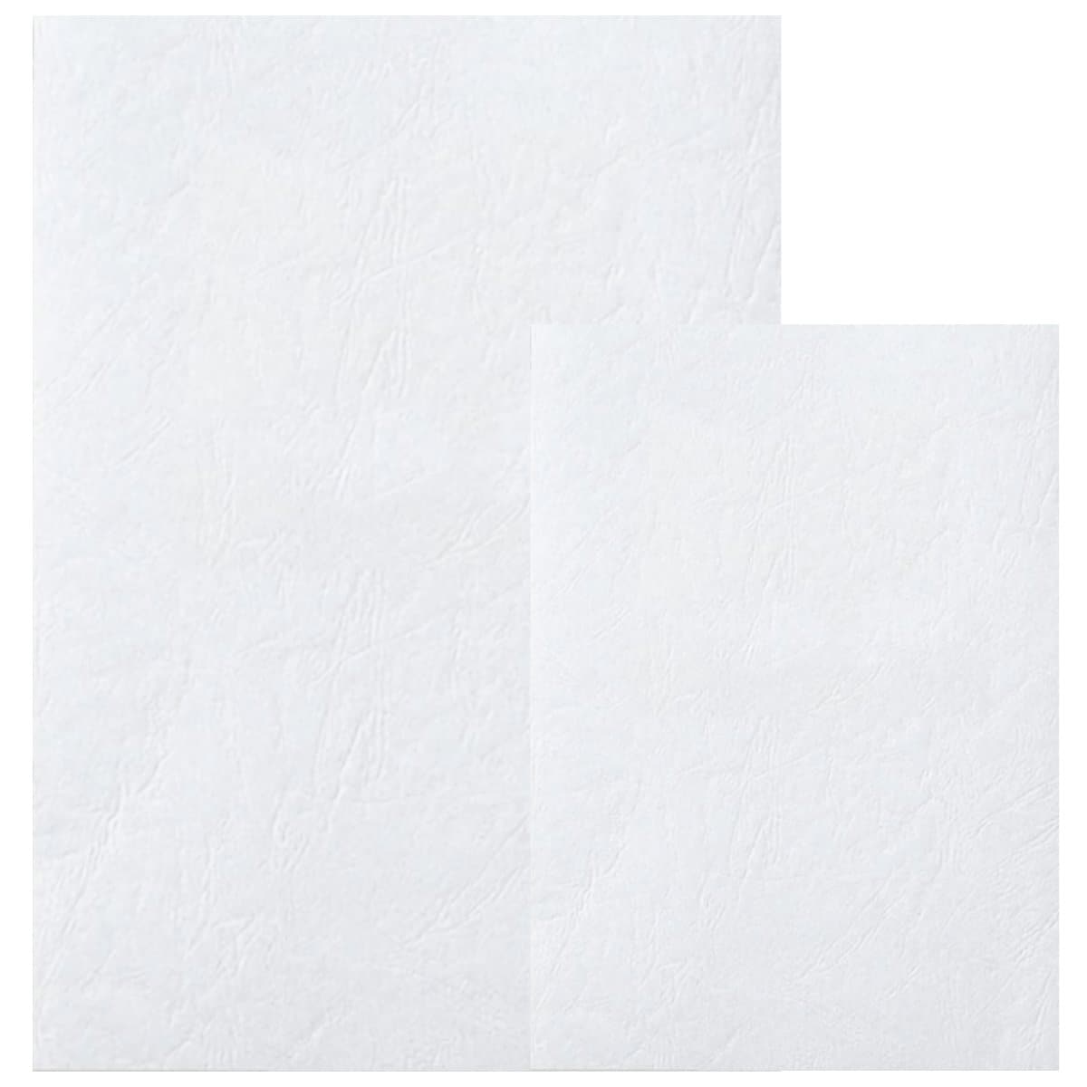Deluxe Embossed Leather Board Binding Cover, 100/pack, White - A4