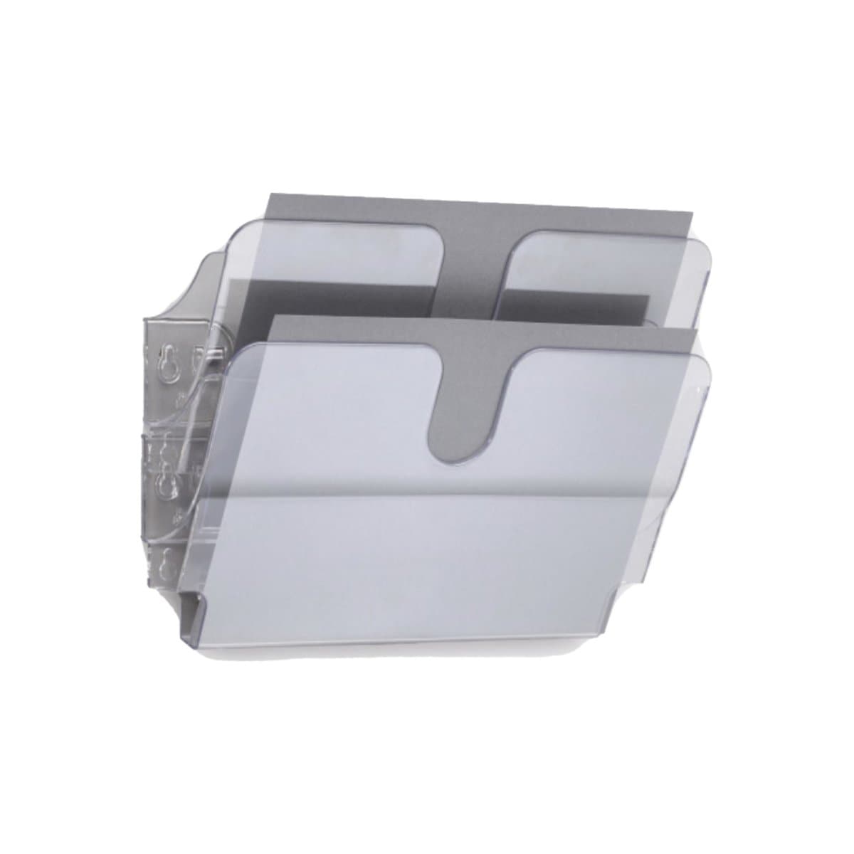 Durable FLEXIPLUS 2 A4 Landscape, wall mounted Brochure Holder, 2 Tier, Transparent