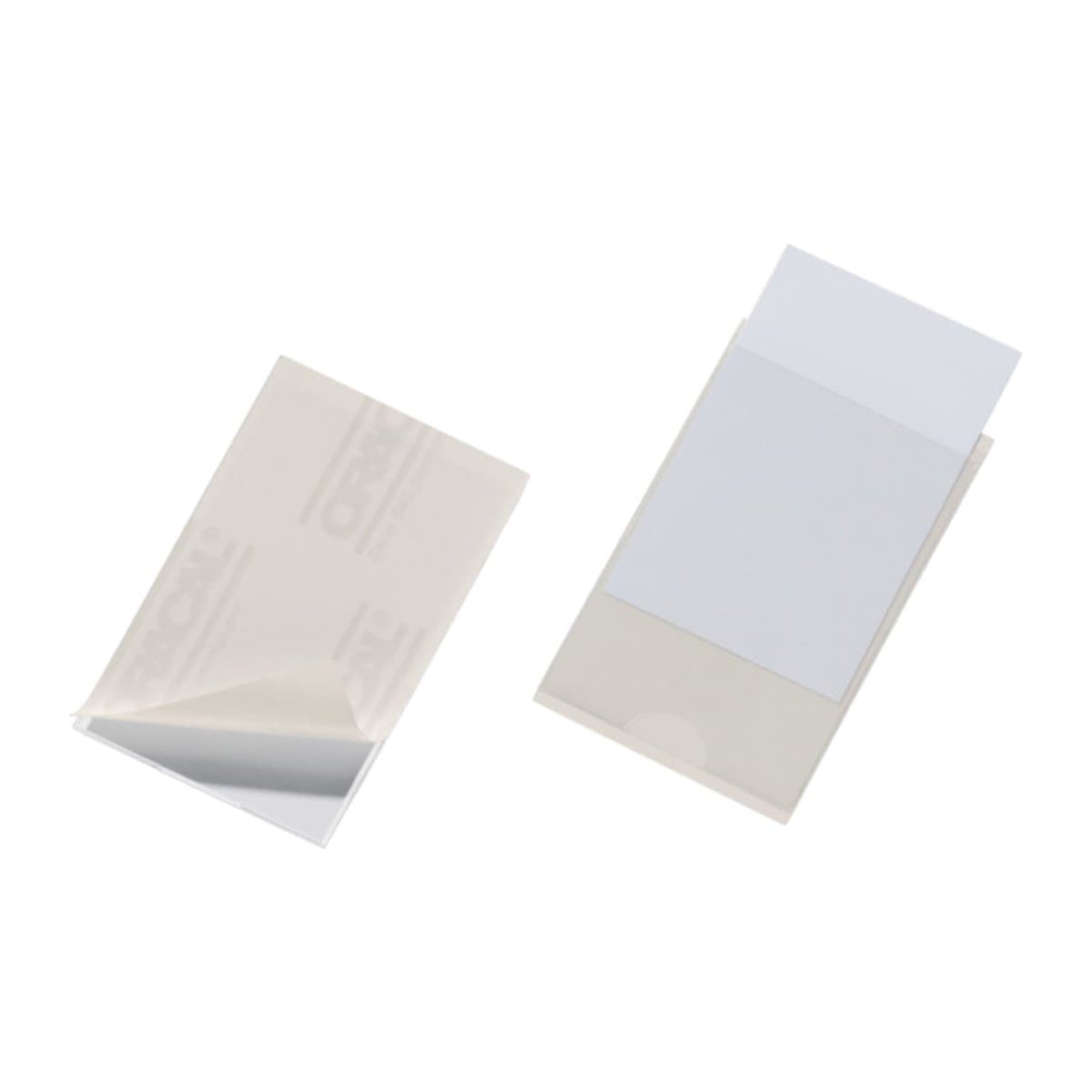 Durable POCKETFIX Self-Adhesive Pockets, Business Card Format 57 x 90 mm - 10/pack