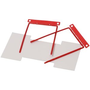 dufco D-Clips, Plastic Coated Wire Filing Strips, prong length 11.5 cm, 100/box, Red