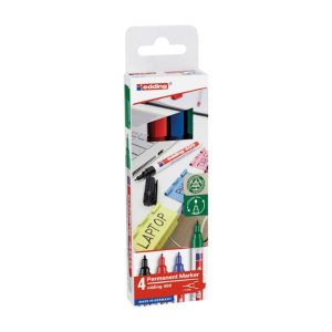 edding 400 Permanent Marker Set, 1mm Bullet Tip, 4/pack