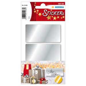 Herma Decor Stickers SILVER Labels, 34 x 67 mm, 9/pack, Silver
