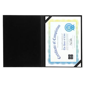 Konrad S. Certificate Holder A4, PU Leather, Black