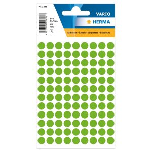 Herma Vario Sticker Color Dots, 8 mm, 540/pack, Fluo Green