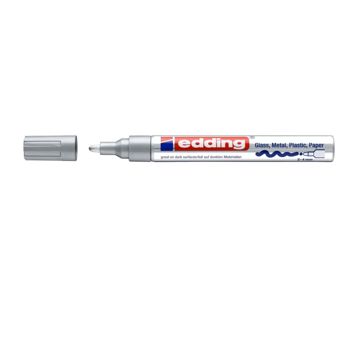 edding 750 Creative Gloss Paint Marker, 2-4mm Bullet Tip, Silver