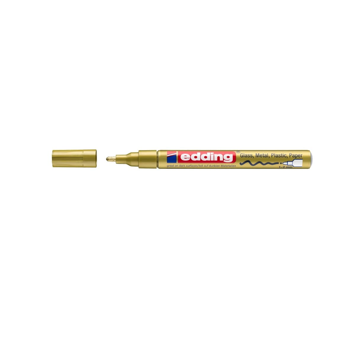edding 751 Creative Gloss Paint Marker, 1-2mm Bullet Tip, Gold