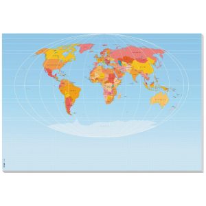 Sigel Paper Desk Pad WORLD, 595 x 410 mm, 30sheets/pad, Blue