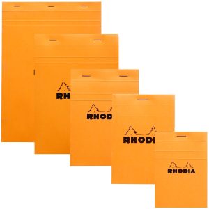RHODIA Notepad, Graph Ruled, 80gsm, 80/pages, Orange, Assorted Sizes - A4