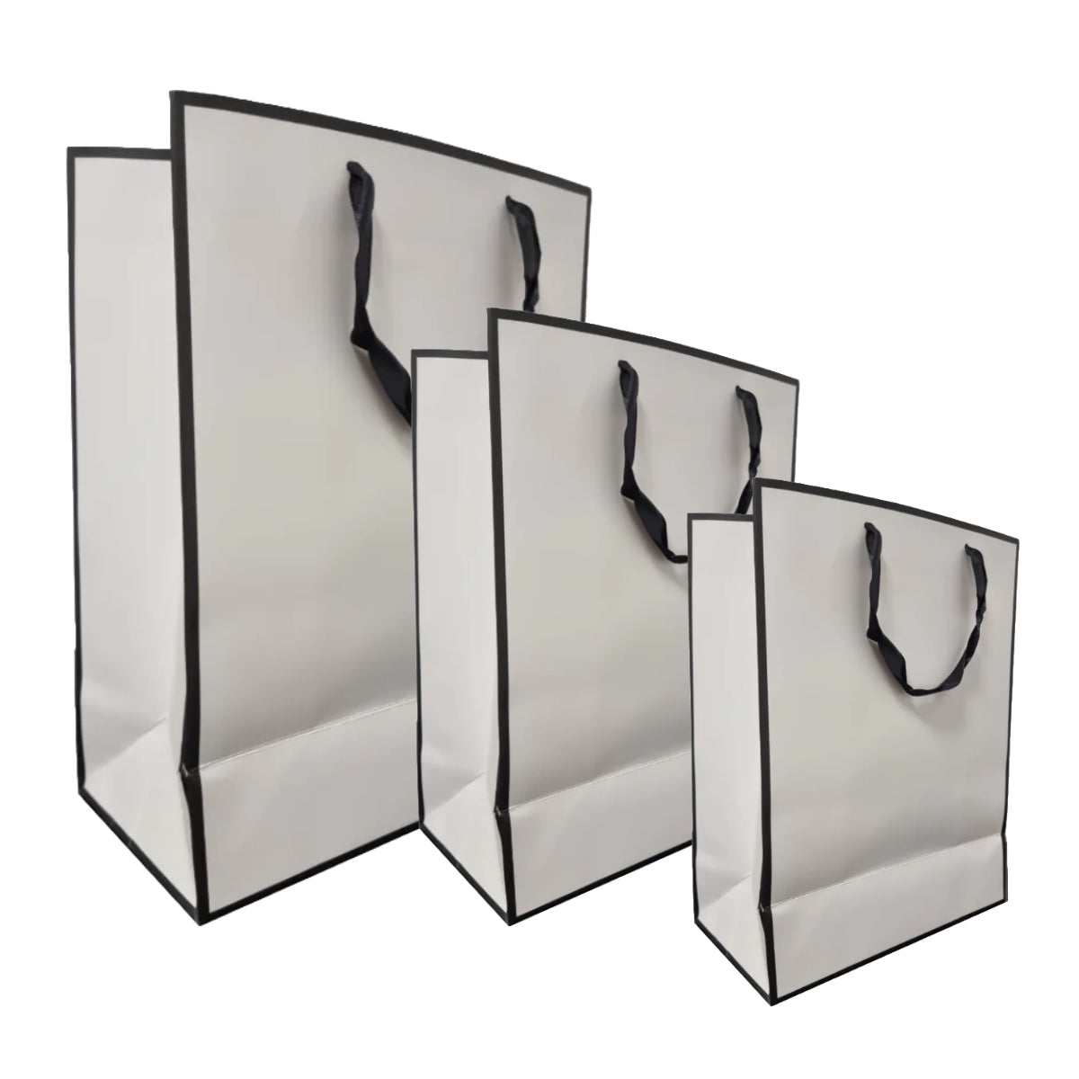 Paper Gift Bag, Elegant Cream/Black - XLarge-Horizontal