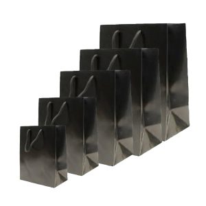 Paper Gift Bag, Black - XLarge-Horizontal
