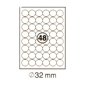 xel-lent 48 labels/sheet, round, diameter 32mm, 100sheets/pack, White