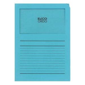 Elco Ordo Classico, L Paper Folder with Window, 5/pack, Blue