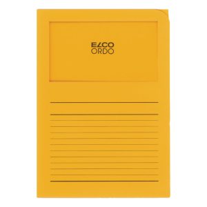 Elco Ordo Classico, L Paper Folder with Window, 5/pack, Yellow