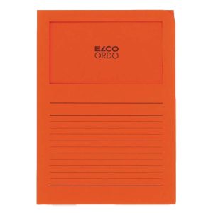 Elco Ordo Classico, L Paper Folder with Window, 5/pack, Orange