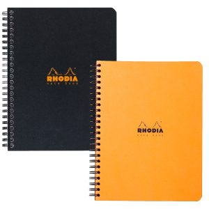 RHODIA Spiral Notebook A5+, Lined, 80gsm, 160/pages, Assorted Colors - Black