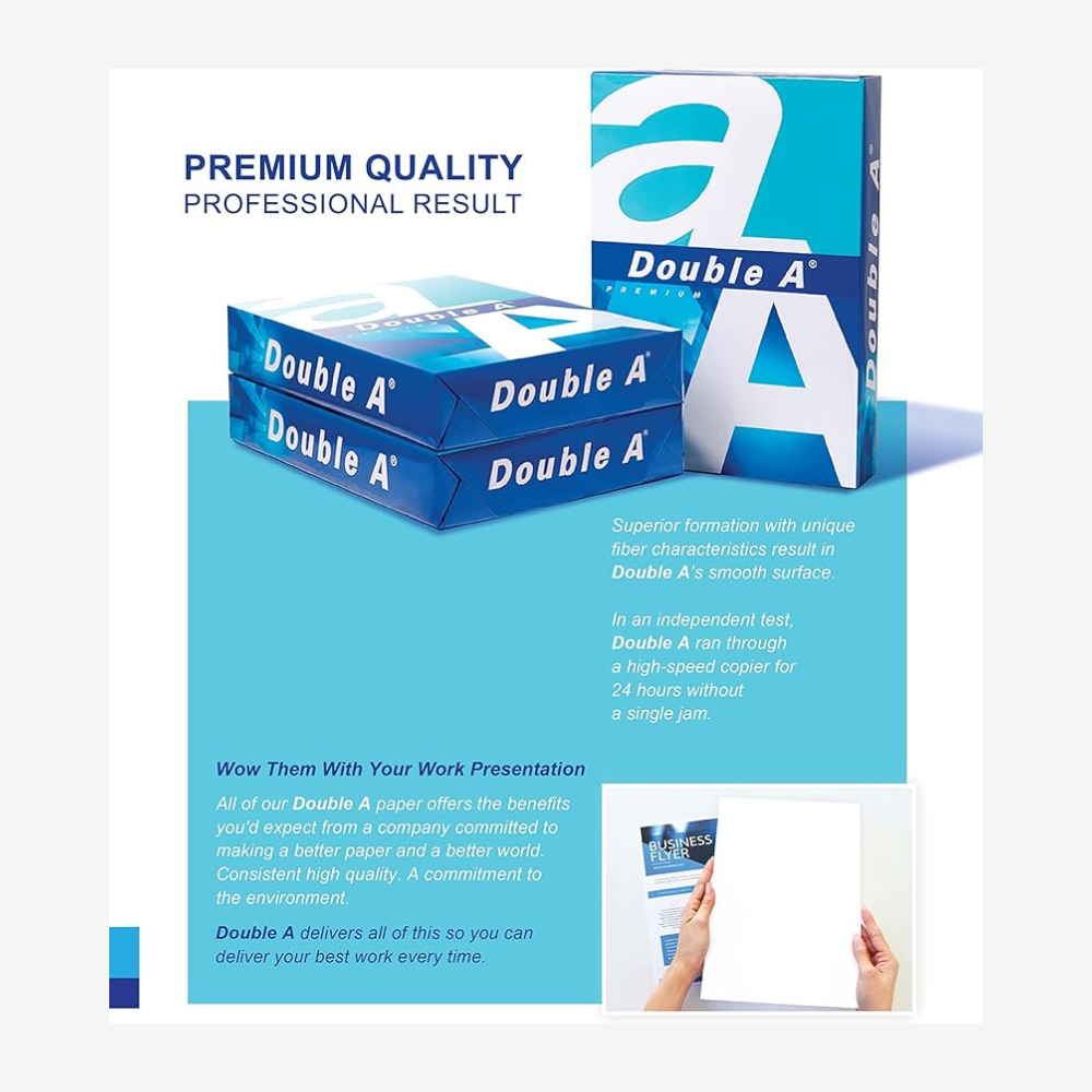 Double A Premium Paper A4 80gsm (5x500sheets) - Image 2