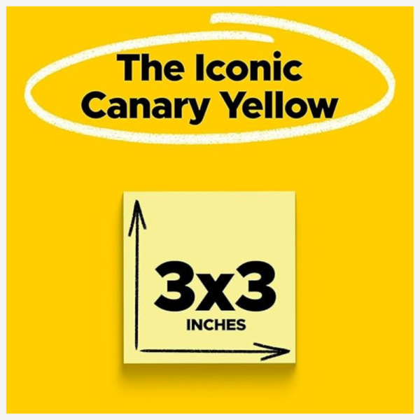 Post it Pad 3X3in 3M 654 Yellow (12Pads) - Image 2
