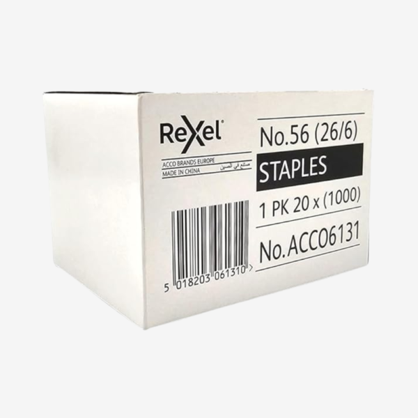 Rexel No. 56 (26/6) Staples – (BX20pk)