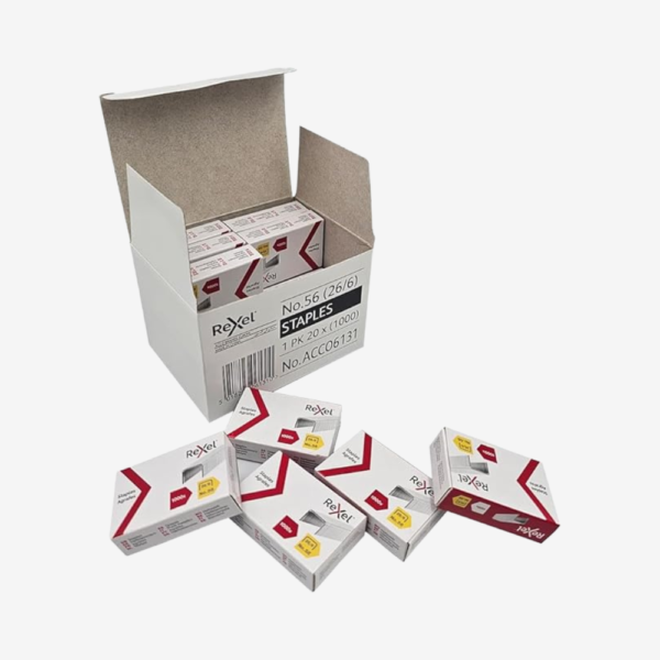 Rexel No. 56 (26/6) Staples – (BX20pk) - Image 2