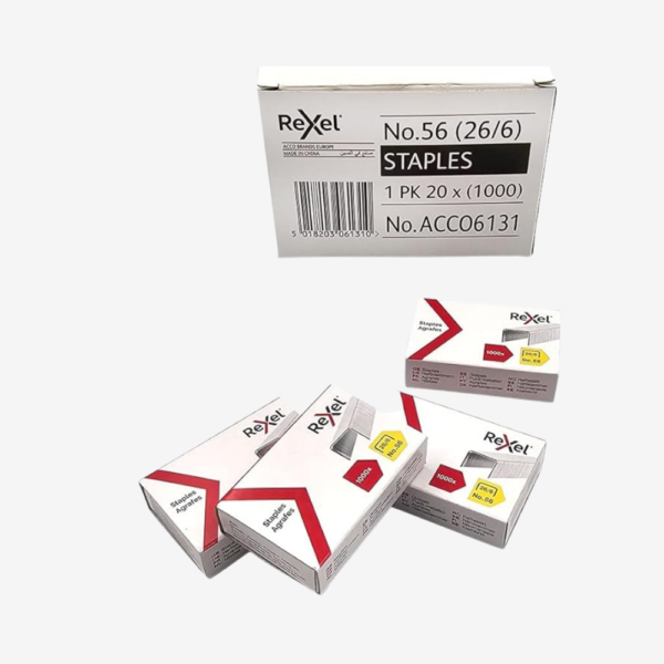 Rexel No. 56 (26/6) Staples – (BX20pk) - Image 3