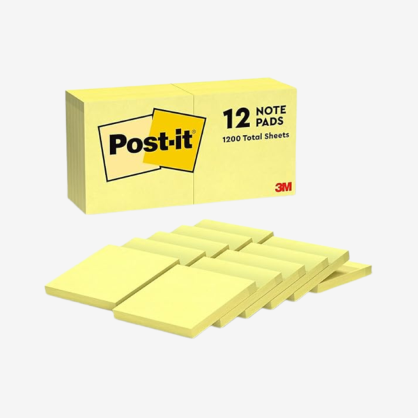 Post it Pad 3X3in 3M 654 Yellow (12Pads)