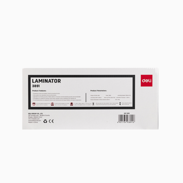 deli E3891 A4 Laminator, 80–200 Micron, Hot & Cold - Image 4