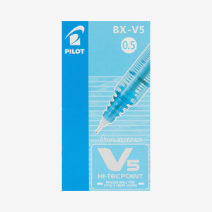 V5 HI-TECPOINT Roller Ball Pen (PK12pc) Light Blue