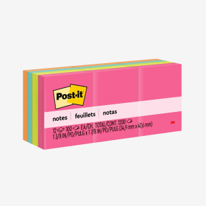 Post-it® Notes 653AN 34.9mm X 47.6mm Mix (12Pads)