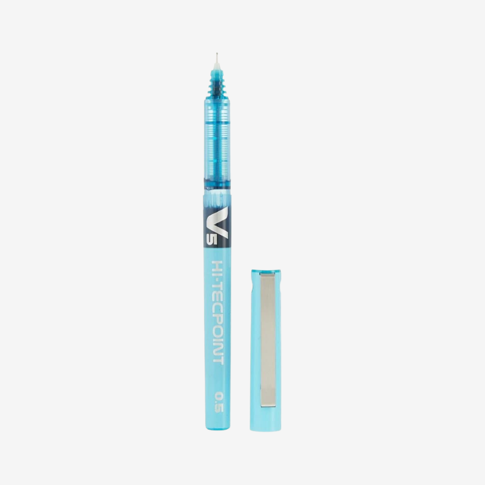 V5 HI-TECPOINT Roller Ball Pen (PK12pc) Light Blue - Image 2
