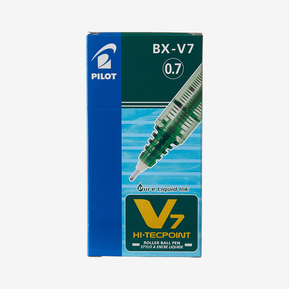V7 HI-TECPOINT Roller Ball Pen (PK12pc) GREEN