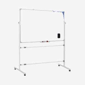 Whiteboard with stand 2 in 1 Rotatable Board 90x120cm, Double Sided Magnetic Whiteboard on Wheels for Office, Classroom, School & Home