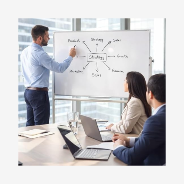 Whiteboard with stand 2 in 1 Rotatable Board 90x120cm, Double Sided Magnetic Whiteboard on Wheels for Office, Classroom, School & Home - Image 2