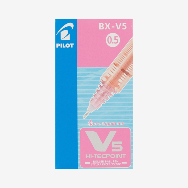 V5 HI-TECPOINT Roller Ball Pen (PK12pc) PINK