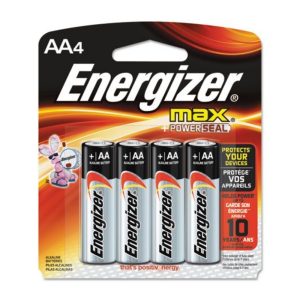 Energizer E91-BP4 Max Alkaline AA Batteries, 4 Pieces per Pack