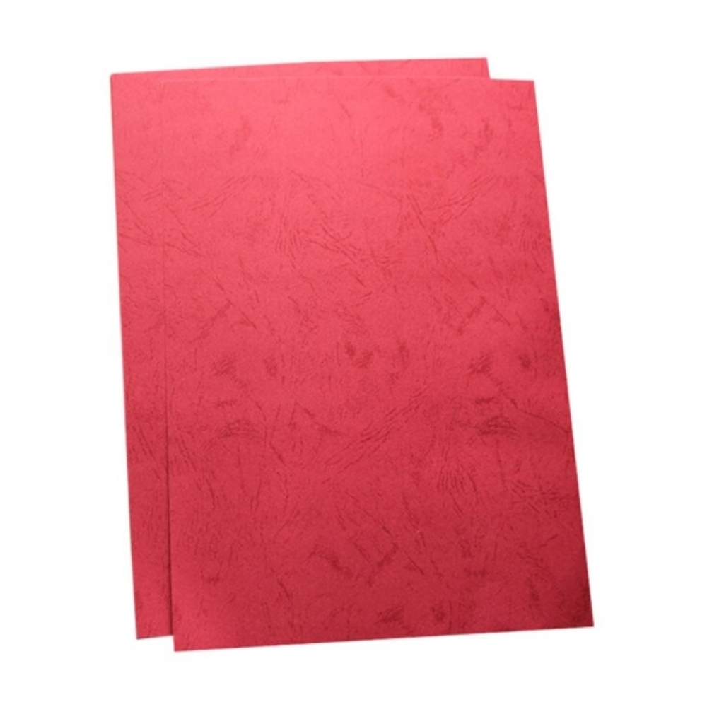 Embossed Binding Sheets A4 230gsm, Red, 100 Pieces per Pack