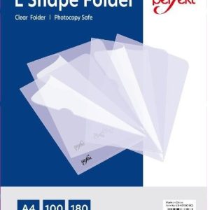 Perfekt L Shape Folder A4 180micron PACK/100