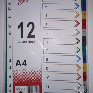 Perfekt US-012 Divider 12 Colored Plastic A4 - with Number