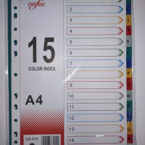 Perfekt US-015 Divider 15 Colored Plastic A4 - with Number
