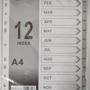 Perfekt US-012A 1-12 Divider A4 Plastic Grey
