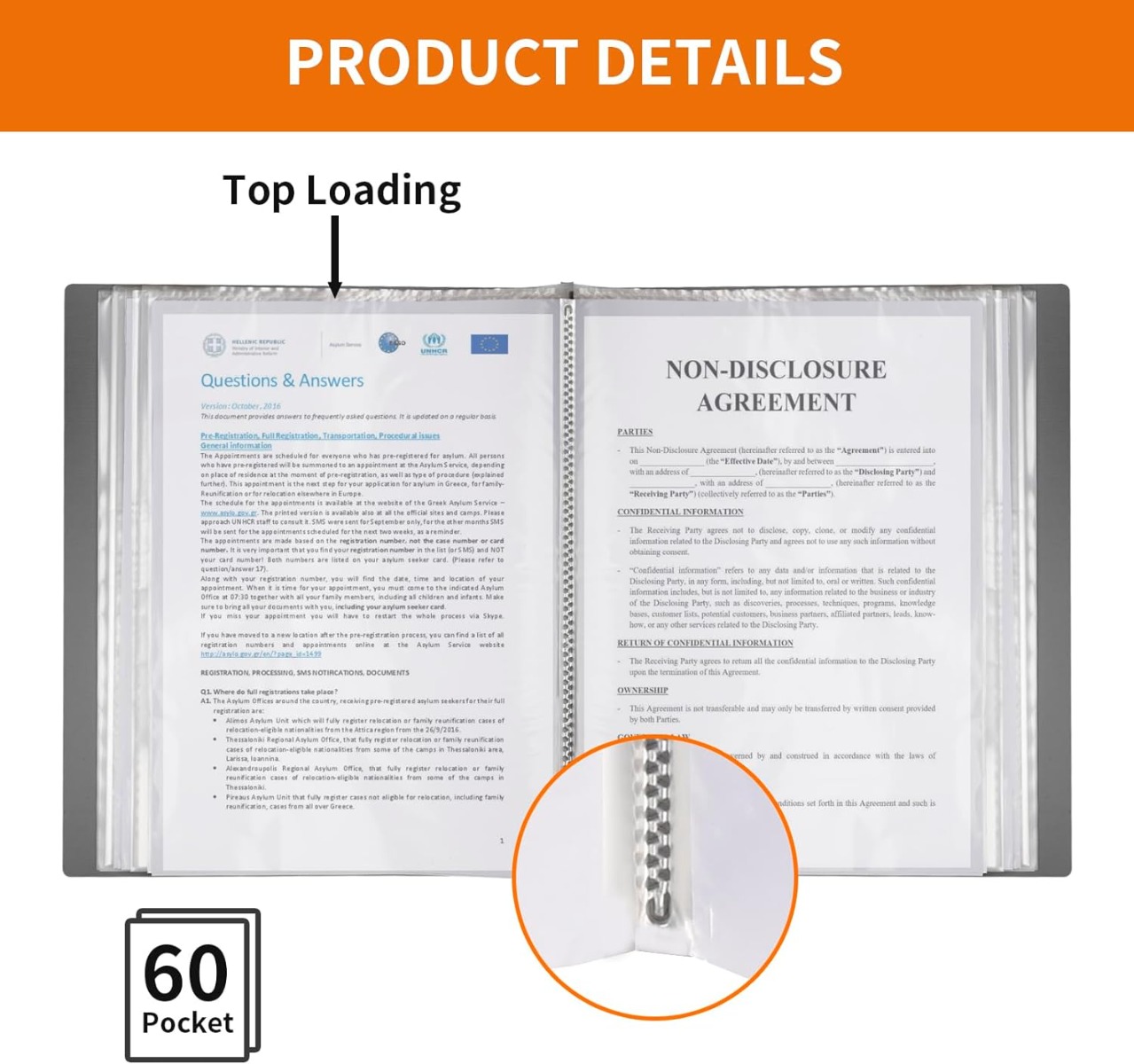 Perfekt US-A40 A4 Presentation Display Book / Clear Book - 40 Pockets - Image 2