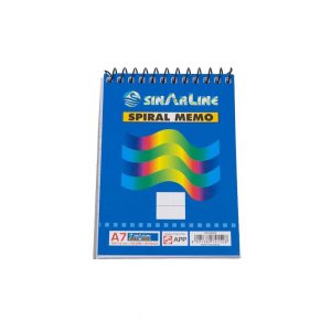 Sinarline SP03053 Top Spiral Memo Pad, A7 Size, 80 Sheets