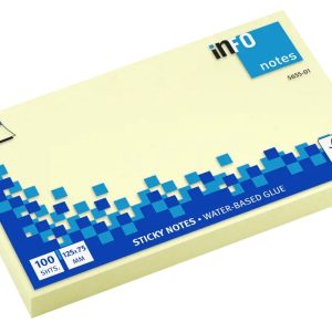 inFO 5655-01 Sticky Notes 125x75mm Yellow Pad (3x5)