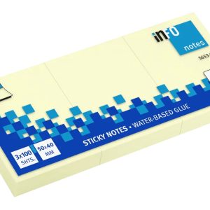 inFO 5653-01 Sticky Notes 50x40 mm Yellow 3 Pads