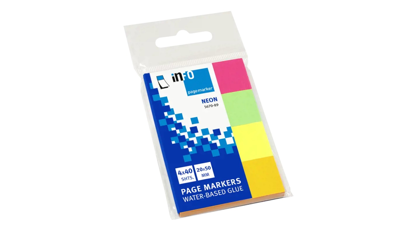 inFO 5670-89 Brilliant Pagemarker 4 Colors 50 Sheets Each