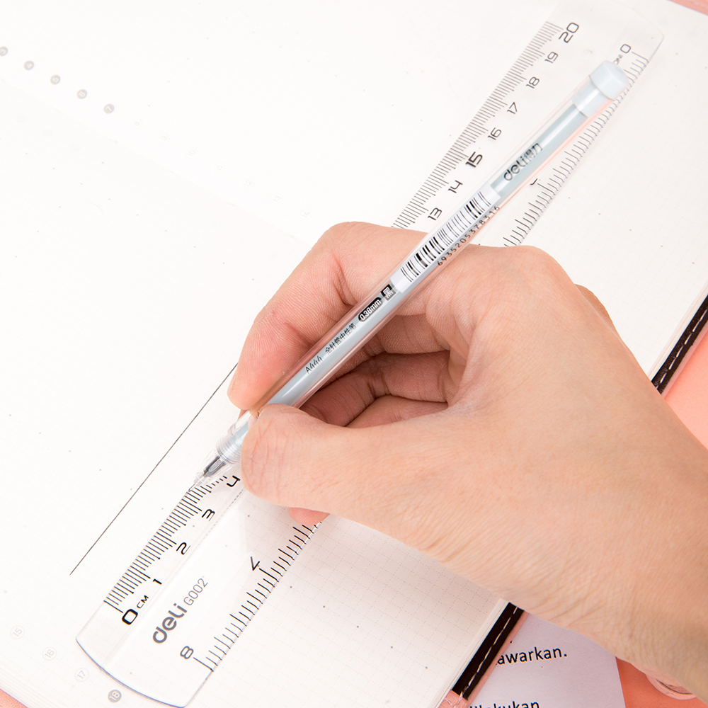 deli EG00212-Plastic Ruler 20 cm Transparent - Image 2