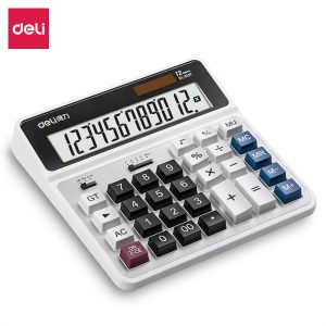 deli 2137 Desktop Calculator, Metal-12 digits, Silver