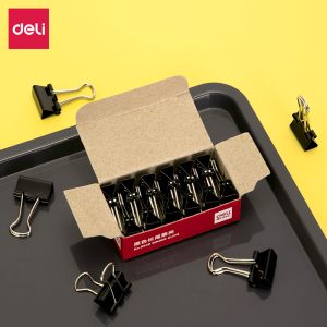 deli 9546 Effortless Binder Clip, 15mm, Black