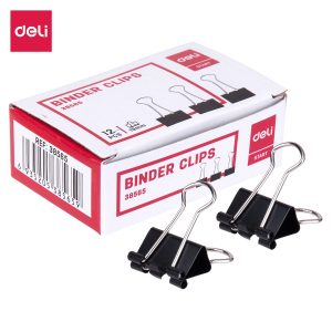 deli E38565 Effortless Binder Clip, 19mm, Black