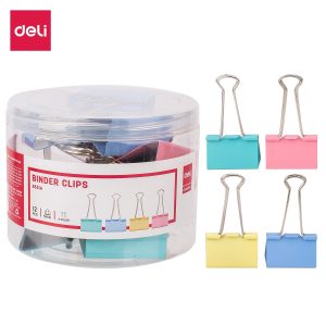 deli E8551A Effortless Binder Clip, 50mm, Assorted Colors